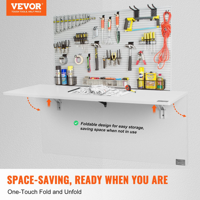 VEVOR seinale paigaldatav kokkupandav laud 110 kg, 1100 x 460 mm