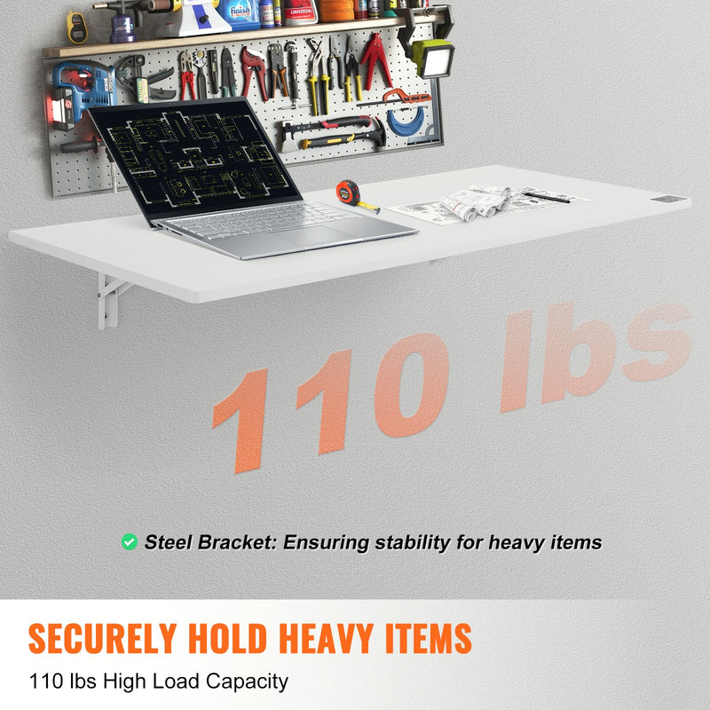 VEVOR seinale paigaldatav kokkupandav laud 110 kg, 1100 x 460 mm