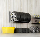 Sienas stiprināms salokāms riepu plaukts, regulējams 81–122 cm