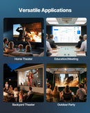 VEVOR 381 cm 16:9 4K 1080 HD sienas stiprināma projekcijas ekrāns ar 12 āķiem un abpusējām līmlentēm, pārnēsājams audekla ekrāns mājas kinozālei, birojam vai ģimenes lietošanai
