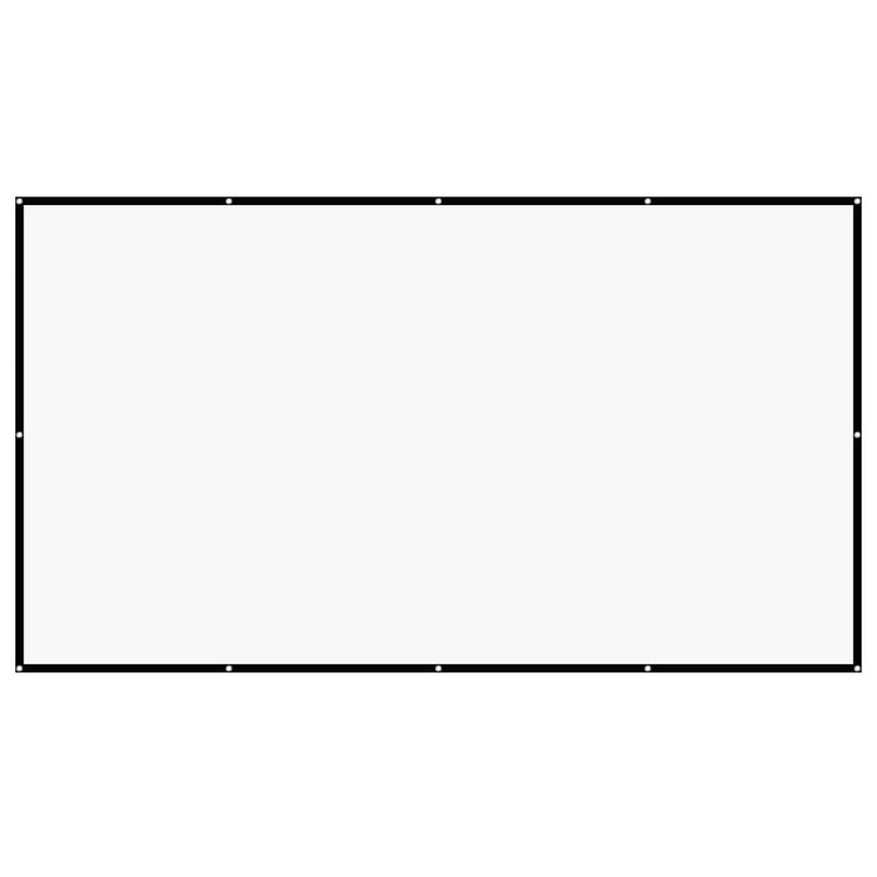 VEVOR 381 cm 16:9 4K 1080 HD sienas stiprināma projekcijas ekrāns ar 12 āķiem un abpusējām līmlentēm, pārnēsājams audekla ekrāns mājas kinozālei, birojam vai ģimenes lietošanai
