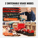 VEVOR pie sienas stiprināms uzglabāšanas kārbu organizators ar 48 konteineriem, plastmasas detaļu plaukts ar sienas paneļiem darbnīcai un garāžai, piemērots skrūvēm, uzgriežņiem, naglām, pogām, pērlītēm un citām sīkām detaļām, melns/sarkans