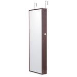 VEVOR 2-in-1 spoguļu rotaslietu skapītis – 108 cm, slēdzams, piekarināms pie sienas vai durvīm, brūns