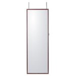 VEVOR 2-in-1 spoguļu rotaslietu skapītis – 108 cm, slēdzams, piekarināms pie sienas vai durvīm, brūns