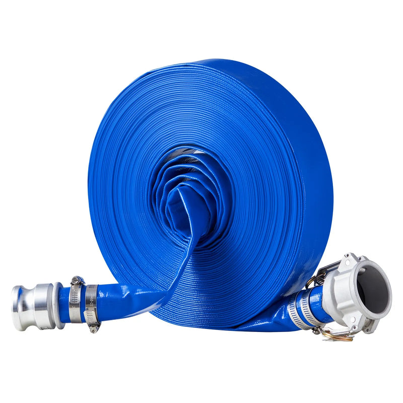VEVOR skalošanas šļūtene, 38 mm × 30,5 m, augstas kvalitātes PVC šļūtene zilā krāsā ar skavām, Camlock savienojumu un alumīnija veidgabaliem, piemērota dažādiem sūkņiem notekūdeņu apstrādei, ūdens pārsūknēšanai un lauksaimniecībai
