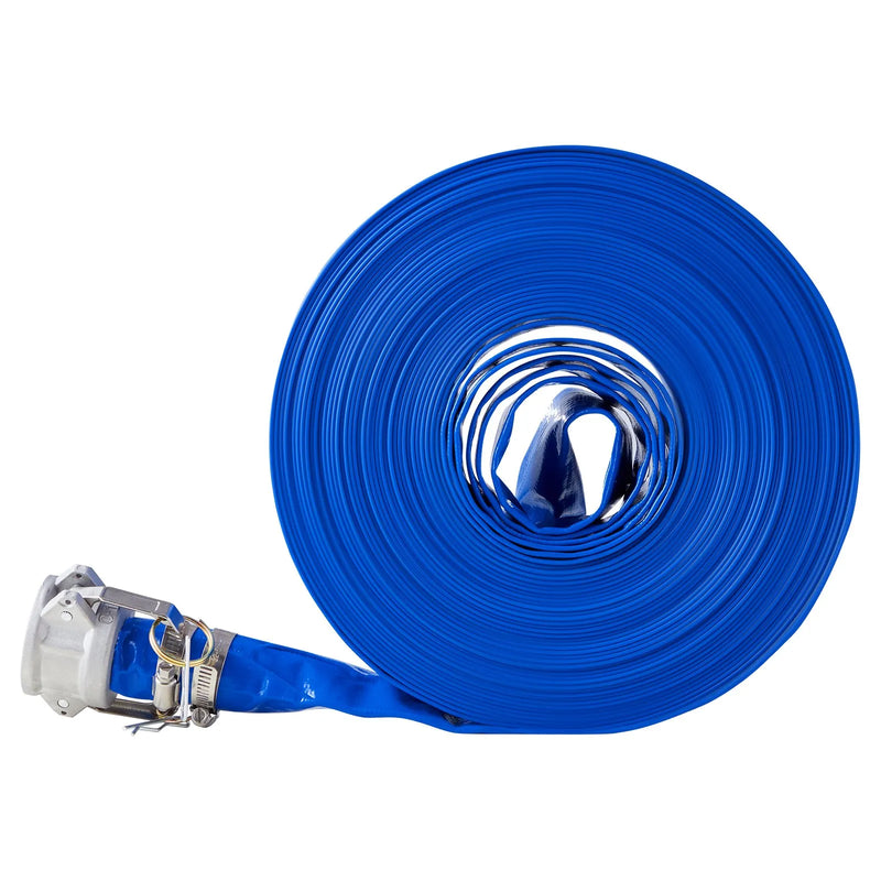 VEVOR skalošanas šļūtene, 38 mm × 30,5 m, augstas kvalitātes PVC šļūtene zilā krāsā ar skavām, Camlock savienojumu un alumīnija veidgabaliem, piemērota dažādiem sūkņiem notekūdeņu apstrādei, ūdens pārsūknēšanai un lauksaimniecībai
