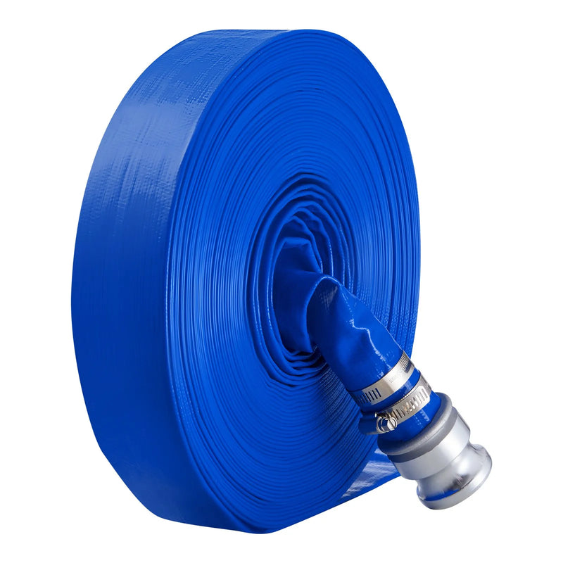 VEVOR skalošanas šļūtene, 38 mm × 30,5 m, augstas kvalitātes PVC šļūtene zilā krāsā ar skavām, Camlock savienojumu un alumīnija veidgabaliem, piemērota dažādiem sūkņiem notekūdeņu apstrādei, ūdens pārsūknēšanai un lauksaimniecībai