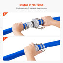 VEVOR skalošanas šļūtene, 38 mm × 30,5 m, augstas kvalitātes PVC šļūtene zilā krāsā ar skavām, Camlock savienojumu un alumīnija veidgabaliem, piemērota dažādiem sūkņiem notekūdeņu apstrādei, ūdens pārsūknēšanai un lauksaimniecībai