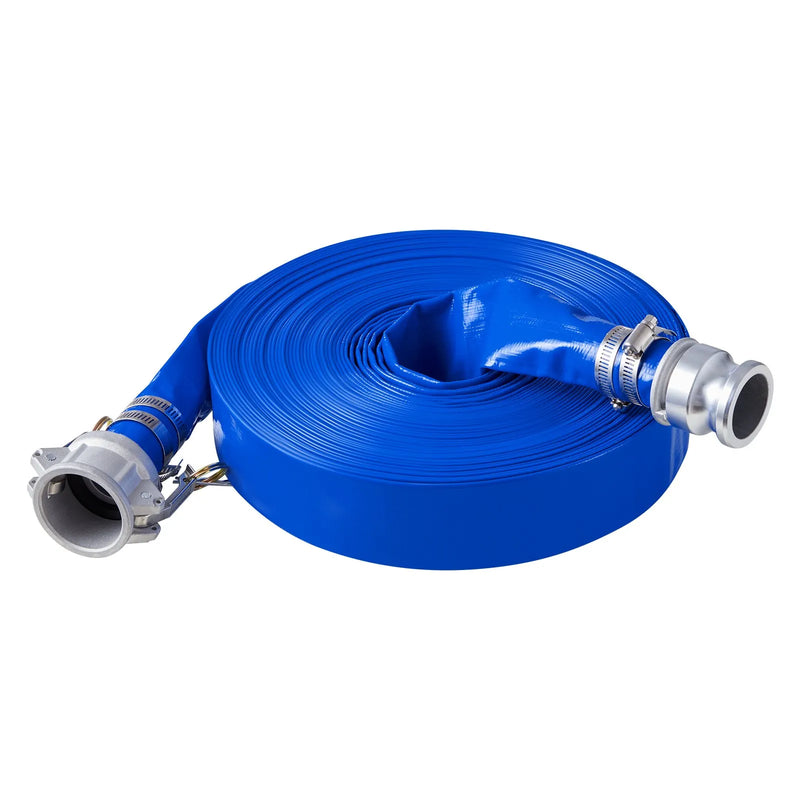VEVOR skalošanas šļūtene, 38 mm × 30,5 m, augstas kvalitātes PVC šļūtene zilā krāsā ar skavām, Camlock savienojumu un alumīnija veidgabaliem, piemērota dažādiem sūkņiem notekūdeņu apstrādei, ūdens pārsūknēšanai un lauksaimniecībai
