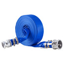 VEVOR skalošanas šļūtene, 38 mm × 15,2 m, augstas kvalitātes PVC šļūtene zilā krāsā ar skavām, Camlock savienojumiem un alumīnija veidgabaliem, piemērota dažādiem sūkņiem notekūdeņu apstrādei, ūdens pārsūknēšanai un lauksaimniecībai