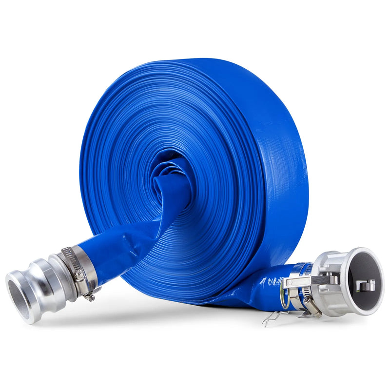 VEVOR skalošanas šļūtene, 51 mm × 30,5 m, augstas kvalitātes PVC šļūtene ar skavām, camlock savienojumu un alumīnija veidgabaliem, piemērota dažādiem sūkņiem, notekūdeņu apstrādei, ūdens pārsūknēšanai un lauksaimniecības darbiem
