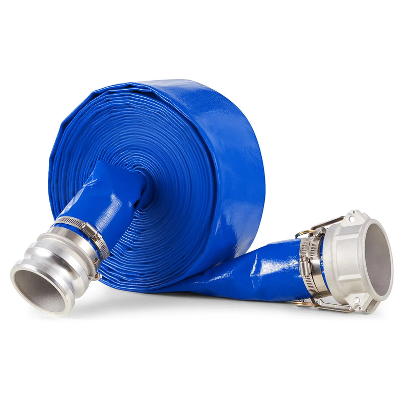 VEVOR skalošanas šļūtene, 76 mm × 15,2 m, augstas kvalitātes PVC šļūtene zilā krāsā ar skavām, Camlock savienojumiem un alumīnija veidgabaliem, piemērota dažādiem sūkņiem notekūdeņu apstrādei, ūdens pārsūknēšanai un lauksaimniecības darbiem