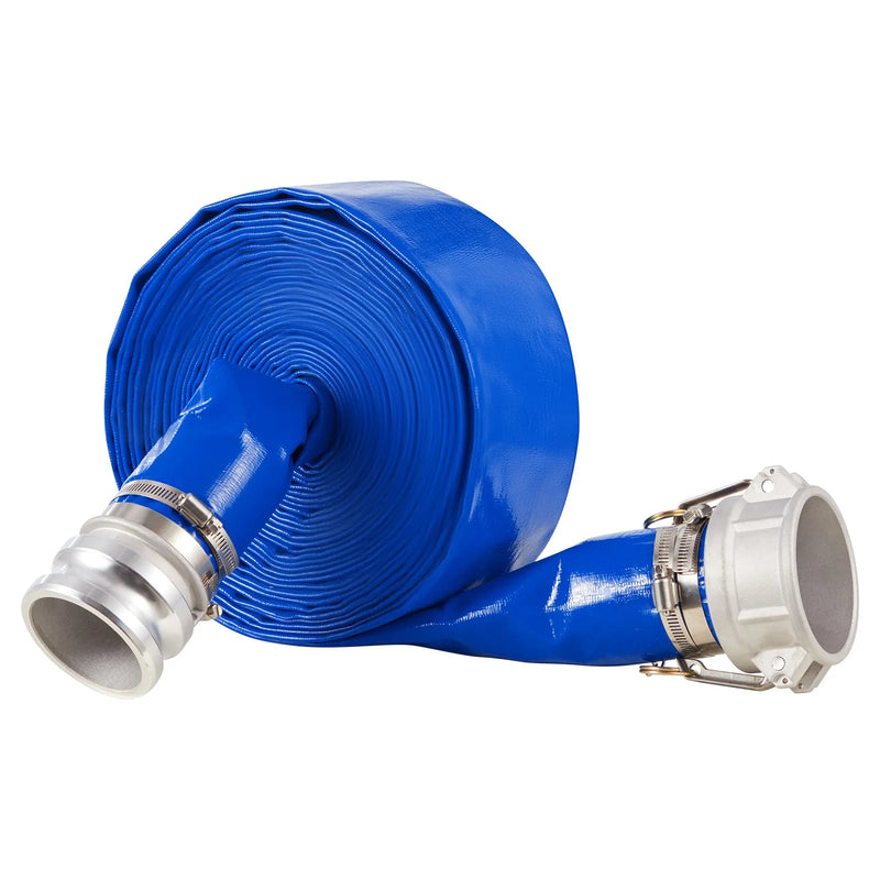 VEVOR skalošanas šļūtene, 76 mm × 15,2 m, augstas kvalitātes PVC šļūtene zilā krāsā ar skavām, Camlock savienojumiem un alumīnija veidgabaliem, piemērota dažādiem sūkņiem notekūdeņu apstrādei, ūdens pārsūknēšanai un lauksaimniecības darbiem