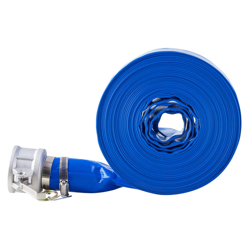 VEVOR skalošanas šļūtene, 76 mm × 15,2 m, augstas kvalitātes PVC šļūtene zilā krāsā ar skavām, Camlock savienojumiem un alumīnija veidgabaliem, piemērota dažādiem sūkņiem notekūdeņu apstrādei, ūdens pārsūknēšanai un lauksaimniecības darbiem