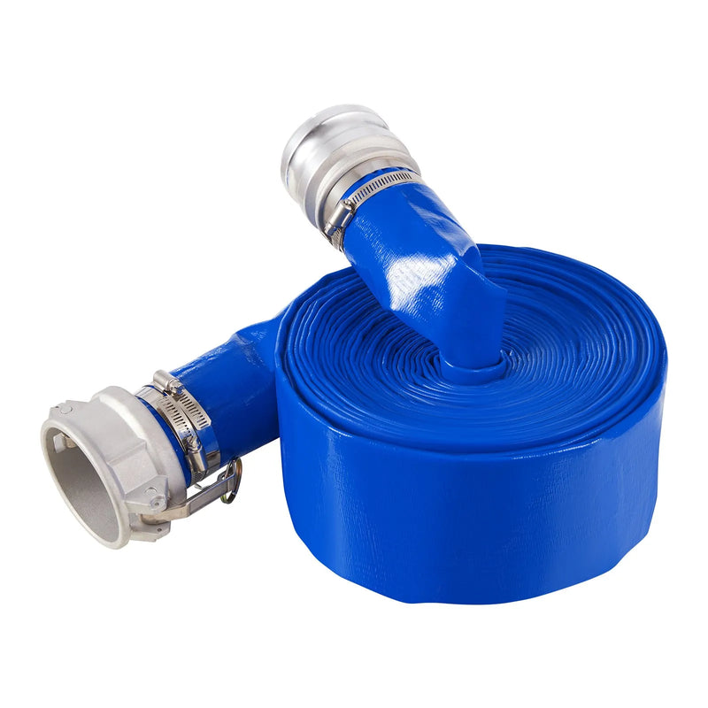 VEVOR skalošanas šļūtene, 76 mm × 15,2 m, augstas kvalitātes PVC šļūtene zilā krāsā ar skavām, Camlock savienojumiem un alumīnija veidgabaliem, piemērota dažādiem sūkņiem notekūdeņu apstrādei, ūdens pārsūknēšanai un lauksaimniecības darbiem