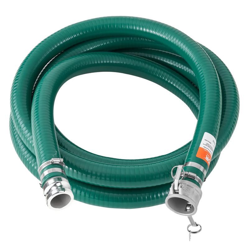 VEVOR sūkšanas šļūtene, 51 mm × 6,1 m, augstas kvalitātes zaļa šļūtene ar Camlock savienojumiem un alumīnija veidgabaliem, piemērota dažādiem sūkņiem notekūdeņu apstrādei, ūdens pārsūknēšanai un lauksaimniecībai