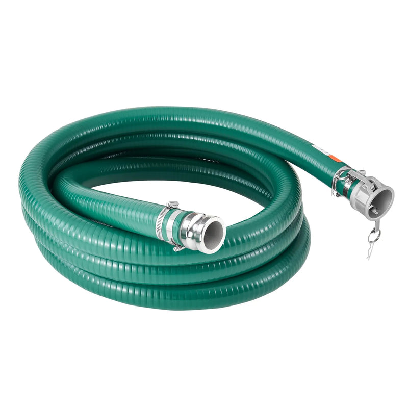 VEVOR sūkšanas šļūtene, 51 mm × 6,1 m, augstas kvalitātes zaļa šļūtene ar Camlock savienojumiem un alumīnija veidgabaliem, piemērota dažādiem sūkņiem notekūdeņu apstrādei, ūdens pārsūknēšanai un lauksaimniecībai
