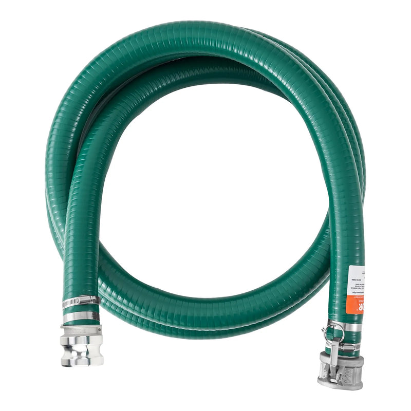 VEVOR sūkšanas šļūtene, 51 mm × 6,1 m, augstas kvalitātes zaļa šļūtene ar Camlock savienojumiem un alumīnija veidgabaliem, piemērota dažādiem sūkņiem notekūdeņu apstrādei, ūdens pārsūknēšanai un lauksaimniecībai