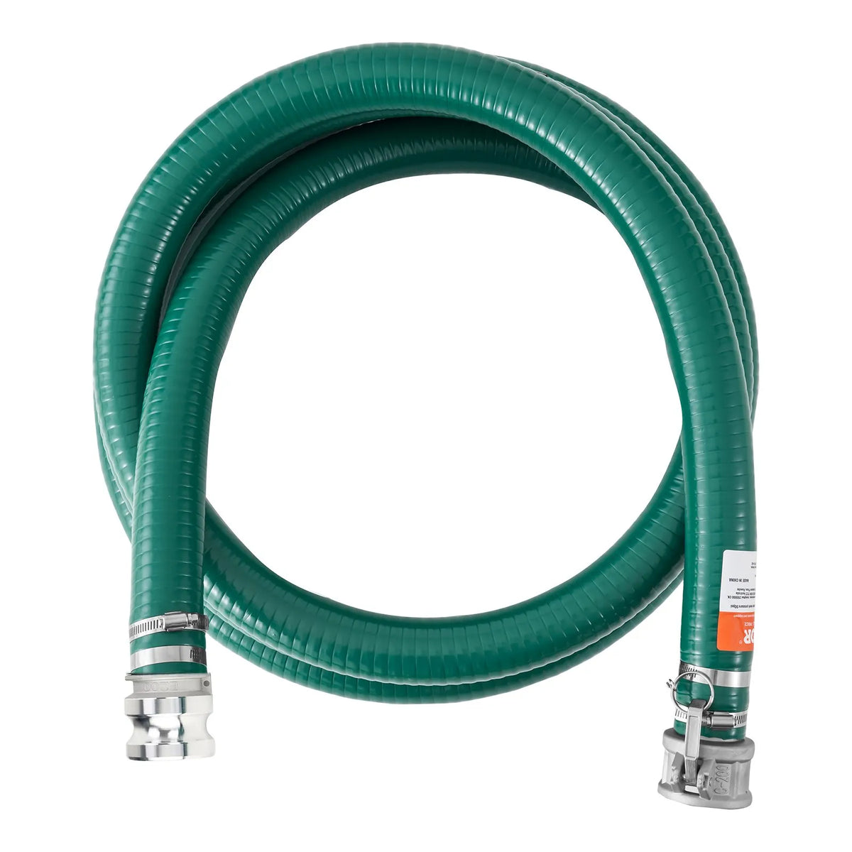 VEVOR sūkšanas šļūtene, 51 mm × 6,1 m, augstas kvalitātes zaļa šļūtene ar Camlock savienojumiem un alumīnija veidgabaliem, piemērota dažādiem sūkņiem notekūdeņu apstrādei, ūdens pārsūknēšanai un lauksaimniecībai