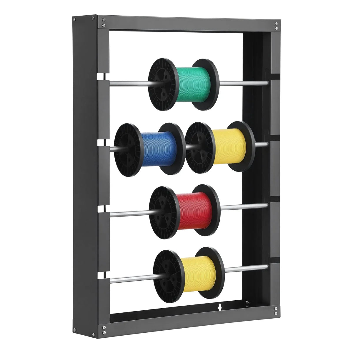 Wire reel stand with 4 adjustable rods - wall-mounted reel holder with 68 kg load capacity