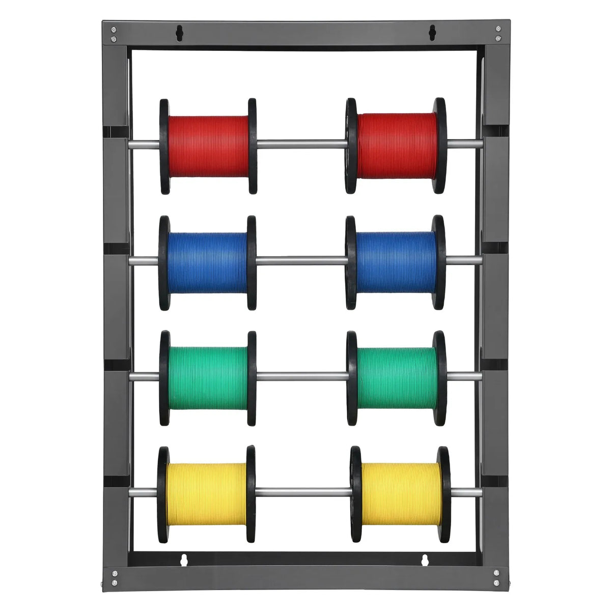 Wire reel stand with 4 adjustable rods - wall-mounted reel holder with 68 kg load capacity