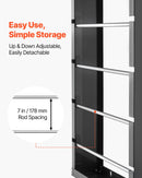 Vadu ruļļu statīvs ar 4 regulējamiem stieņiem — sienas stiprināms ruļļu turētājs ar 68 kg slodzes kapacitāti