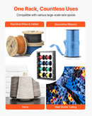 Vadu ruļļu statīvs ar 4 regulējamiem stieņiem — sienas stiprināms ruļļu turētājs ar 68 kg slodzes kapacitāti