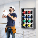 Vadu ruļļu statīvs ar 4 regulējamiem stieņiem — sienas stiprināms ruļļu turētājs ar 68 kg slodzes kapacitāti