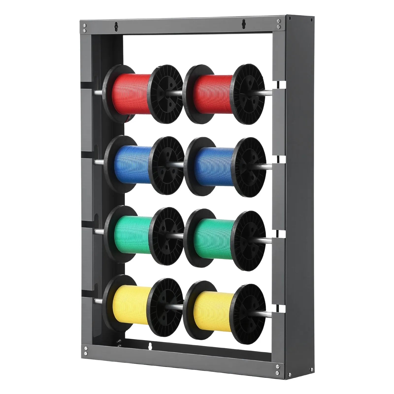 Wire reel stand with 4 adjustable rods - wall-mounted reel holder with 68 kg load capacity