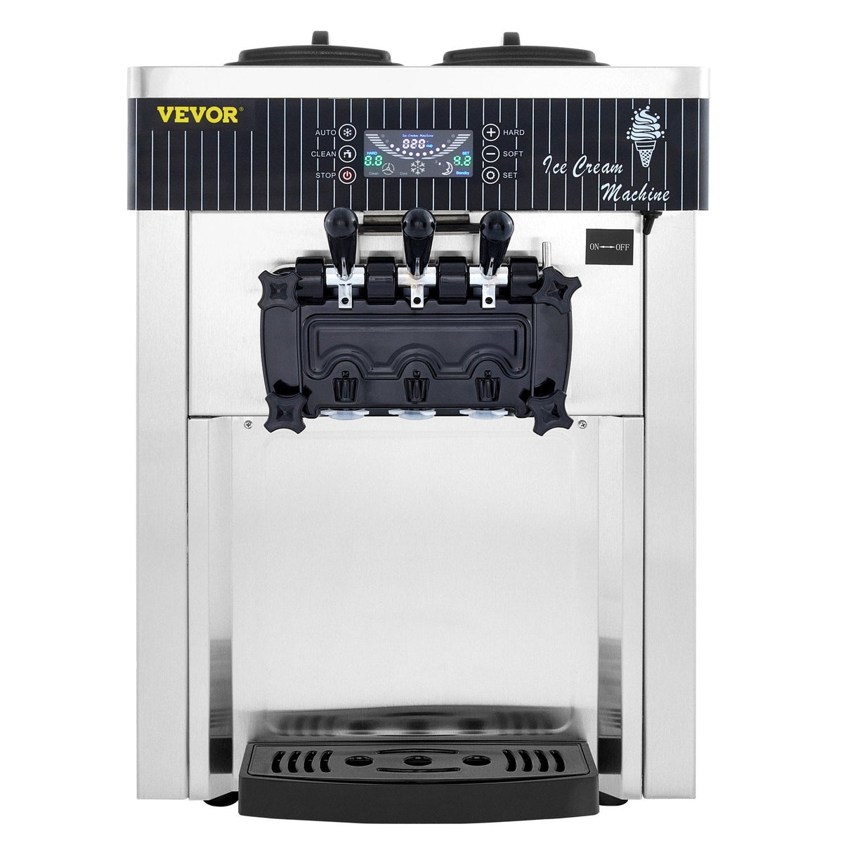 VEVOR 2200W Komerciālā Mīkstā Saldējuma Mašīna, 20–28 L/h, Galda Modelis, Piemērota Restorāniem, Bāriem, Kafejnīcām, Maiznīcām