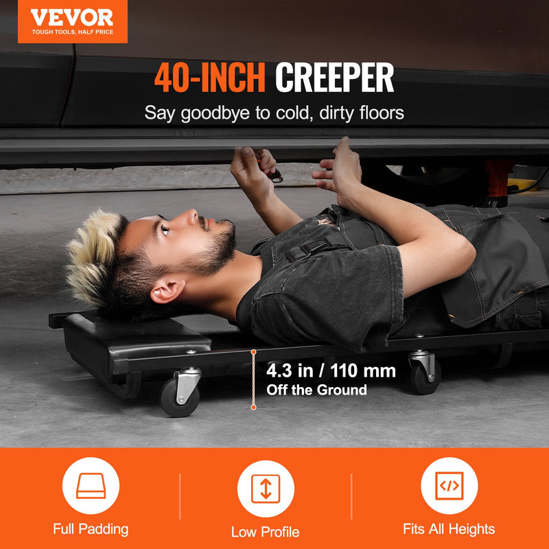 VEVOR mechanic crawler chair 102 cm, 136 kg