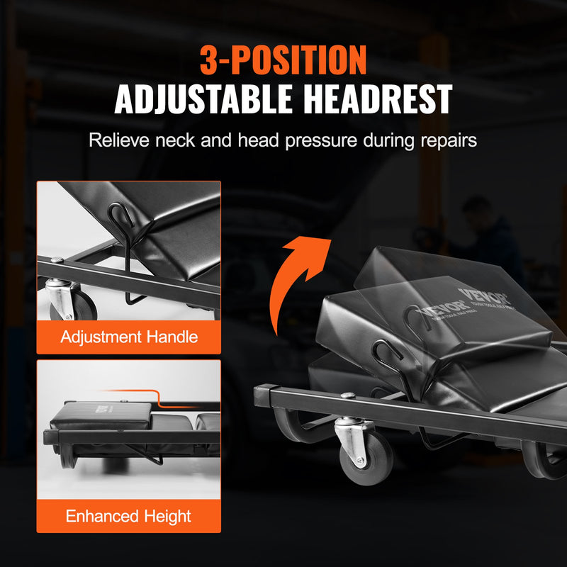 VEVOR mechanic crawler chair 102 cm, 136 kg