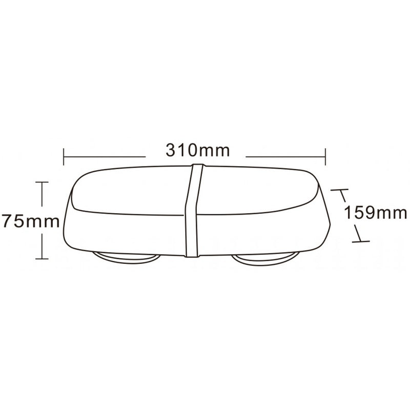 KAMAR LED brīdinājuma bāklampa 315 x 165 mm 42 W 12/24 V IP66 ar 72 LED un magnētisku stiprinājumu