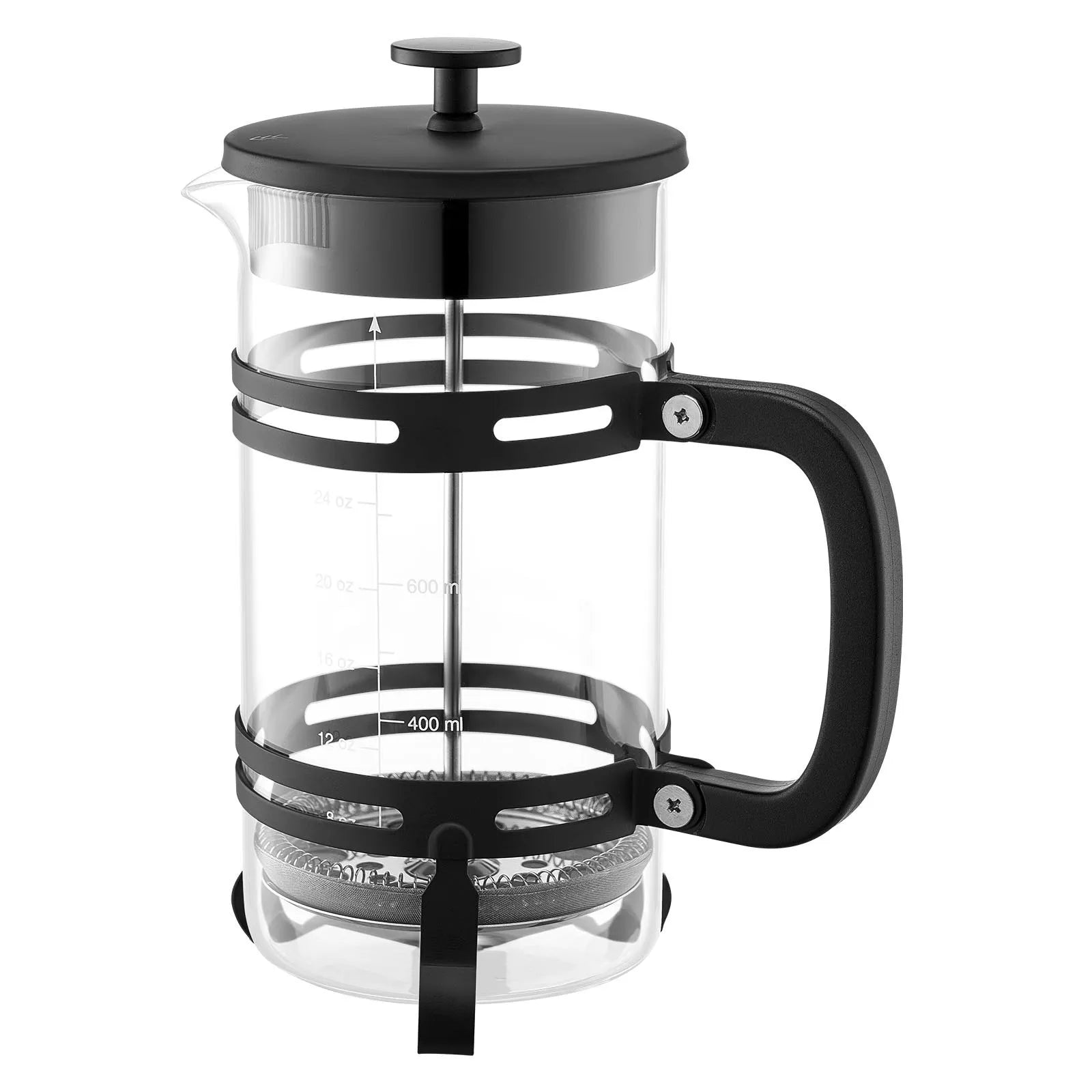 Franču kafijas prese, 1 l borosilikāta stikla ar nerūsējošā tērauda filtru, piemērota kafijai, tējai un aukstajai brūvēšanai, kempingam, ceļošanai un mājas virtuvei, sudraba krāsa