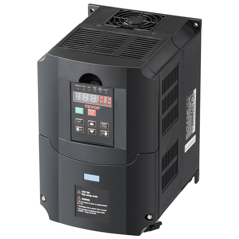 VEVOR frekvences pārveidotājs 7,5 kW 35 A ar 1 vai 3 fāžu 220 V ieeju uz 3 fāžu 220 V izeju, 40–60 Hz ieeja un 0–400 Hz izeja CNC vārpstas motora ātruma kontrolei