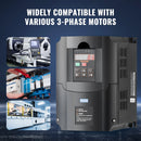 VEVOR frekvences pārveidotājs 7,5 kW 35 A ar 1 vai 3 fāžu 220 V ieeju uz 3 fāžu 220 V izeju, 40–60 Hz ieeja un 0–400 Hz izeja CNC vārpstas motora ātruma kontrolei