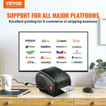 VEVOR termodrukas etiķešu printeris 4×6, 300 DPI, USB/Bluetooth, saderīgs ar Amazon, eBay, Etsy, UPS