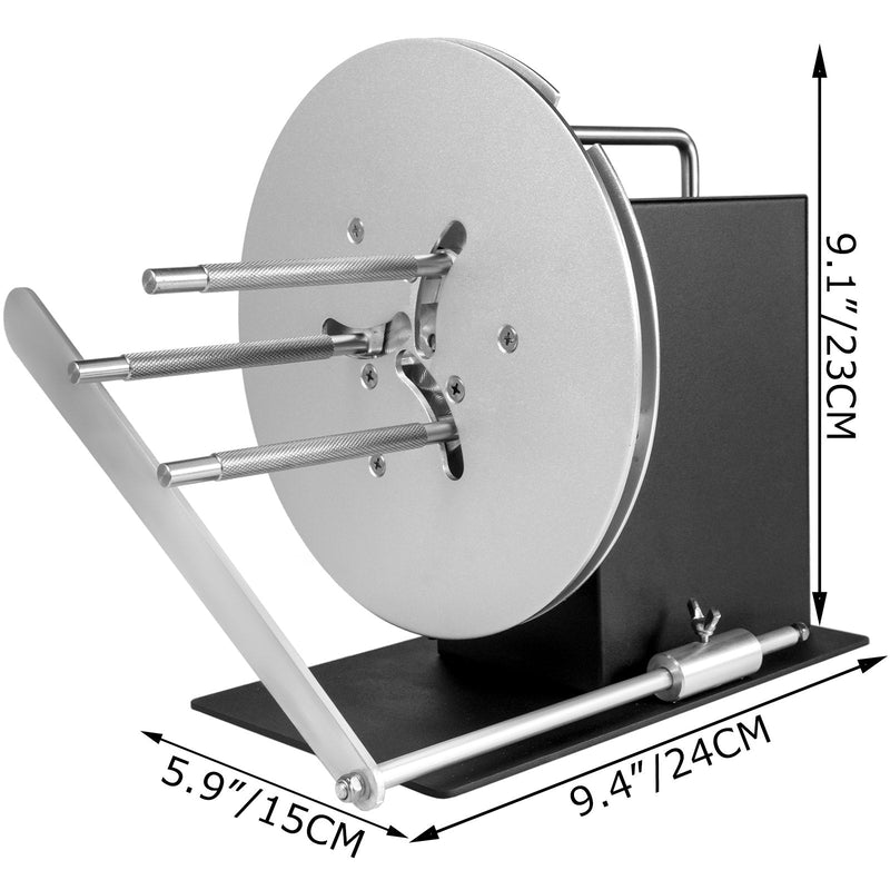 VEVOR etiķešu pārtīšanas ierīce, 120 mm platums, abpusēja darbība, sinhronizācija ar printeriem, max Ø 220 mm, rūpnieciskai lietošanai