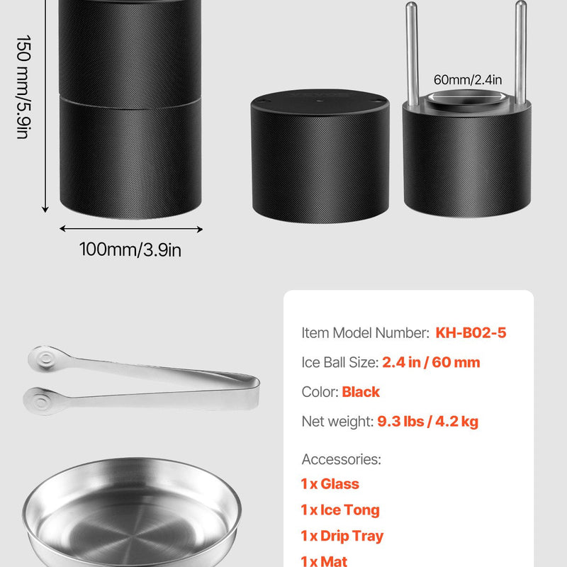 VEVOR Ledus Bumbiņu Veidotājs, 60mm Sfēra