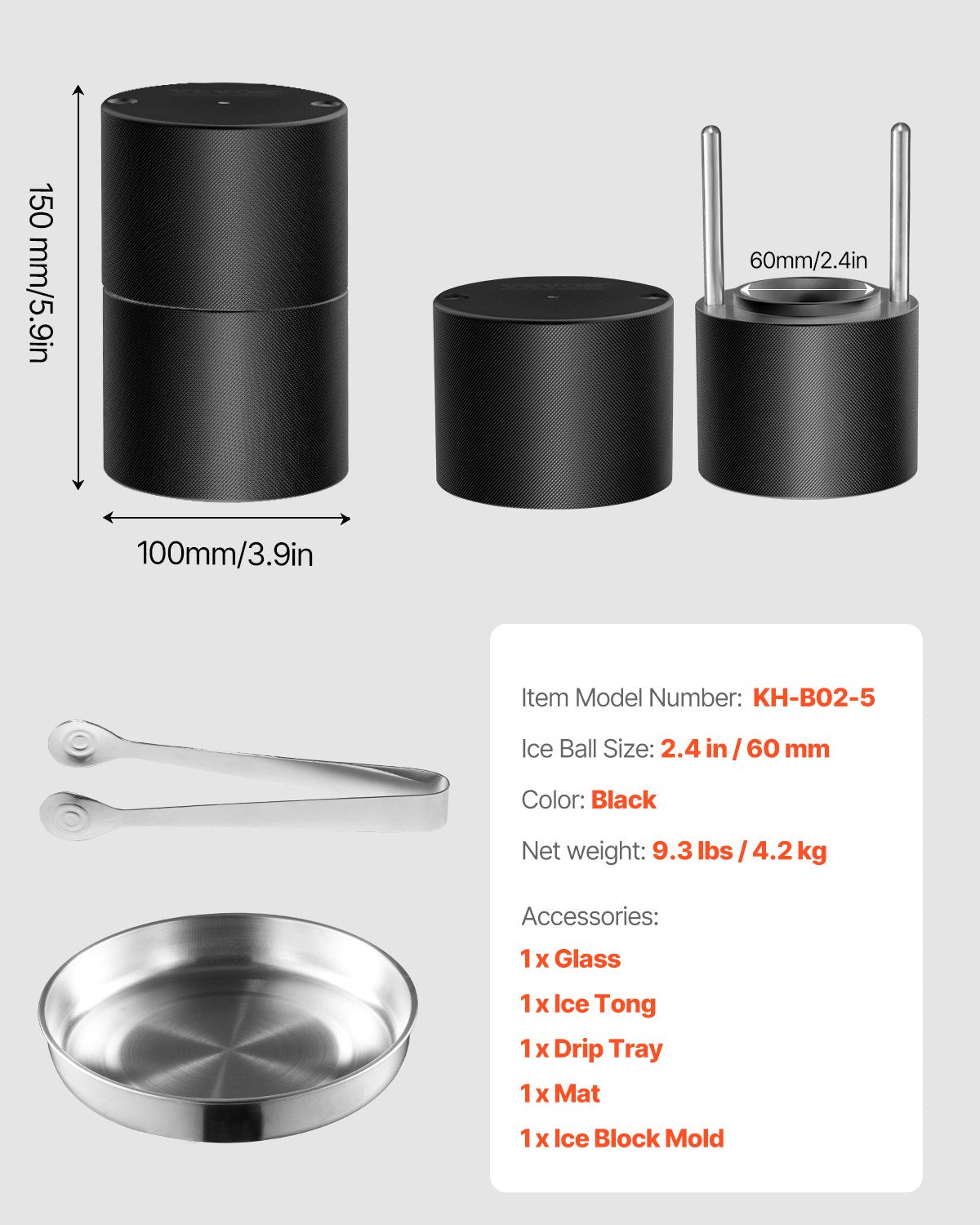 VEVOR Ledus Bumbiņu Veidotājs, 60mm Sfēra