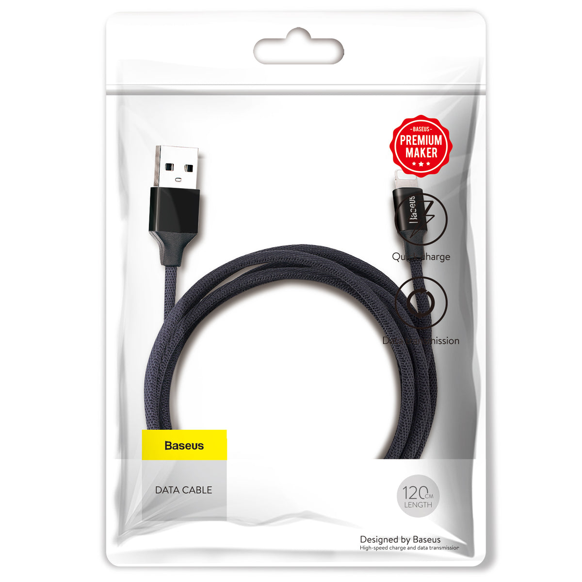 Кабель Baseus Yiven USB–Lightning, 1,2 м, 2 А, черный