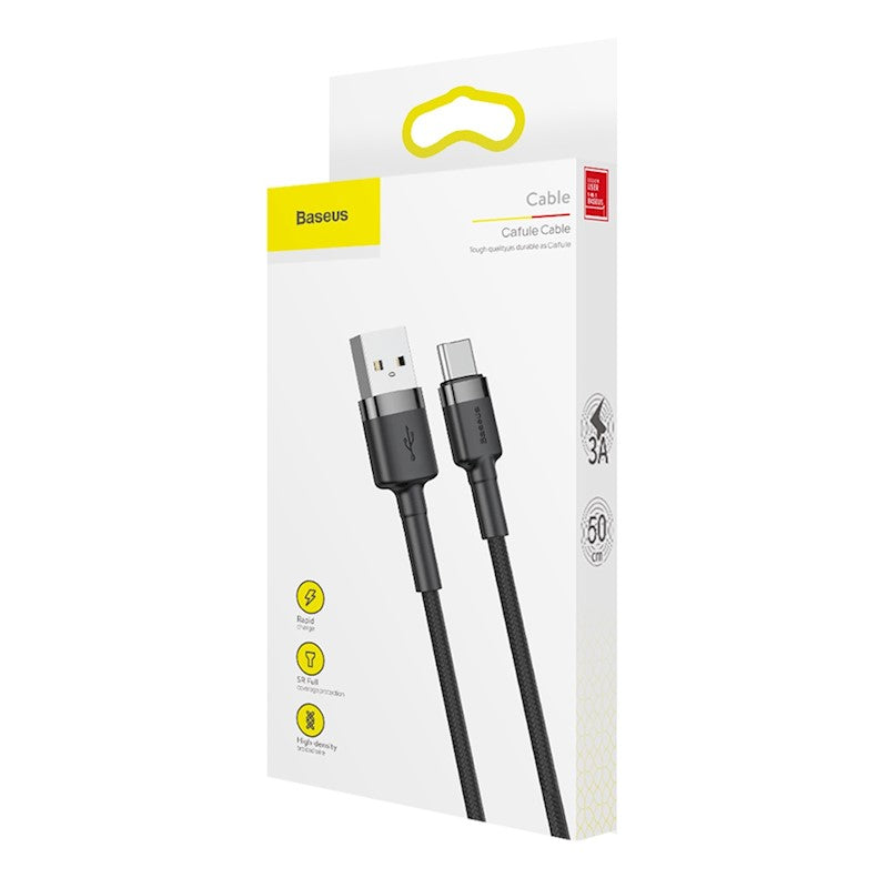 BASEUS 3A 0.5m USB-A. USB-C tipa uzlādes kabelis