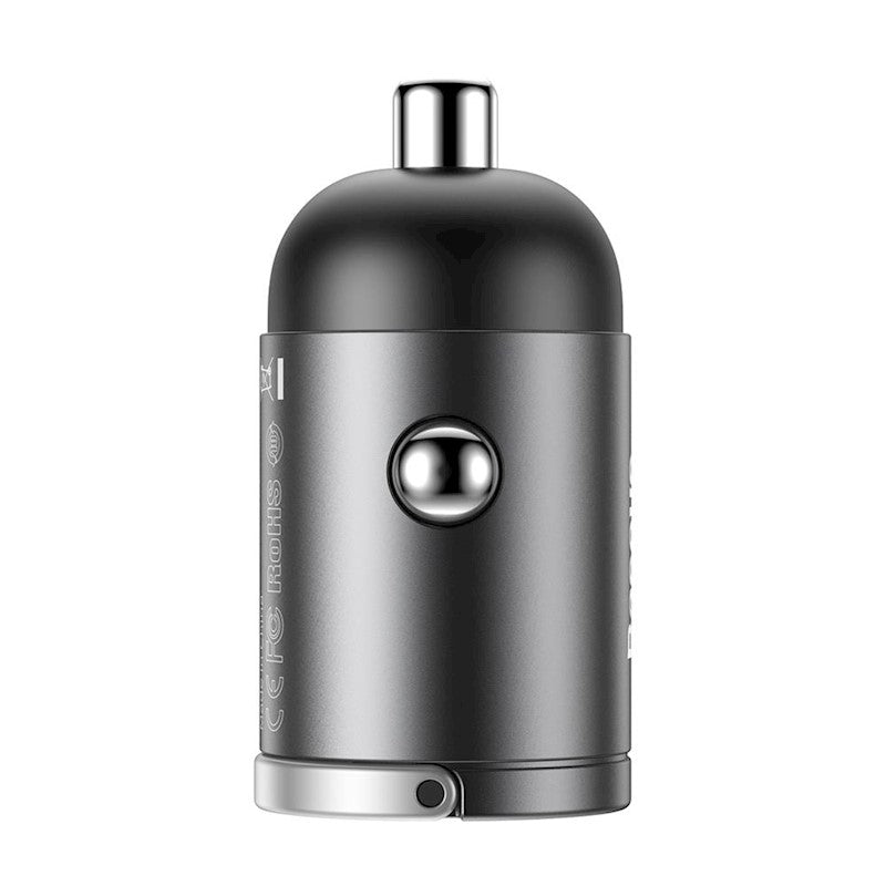 Baseus auto lādētājs Tiny Star Mini QC 3.0 30W 1x USB pelēks