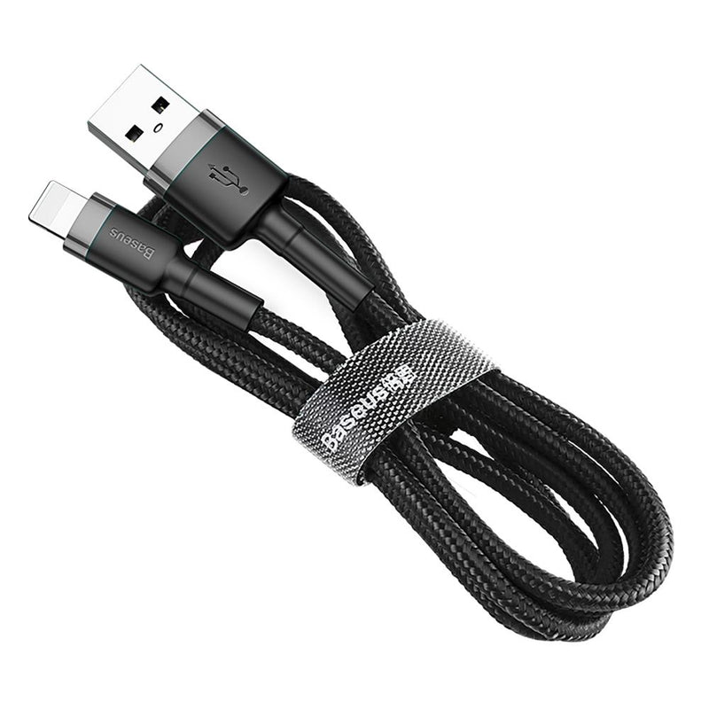Baseus Cafule USB–Lightning kabelis 1,0 m, 2,4 A, pelēki melns