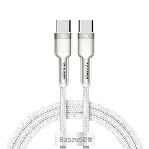 Baseus kabelis Cafule Metal PD USB-C - USB-C 1,0 m balts 100W