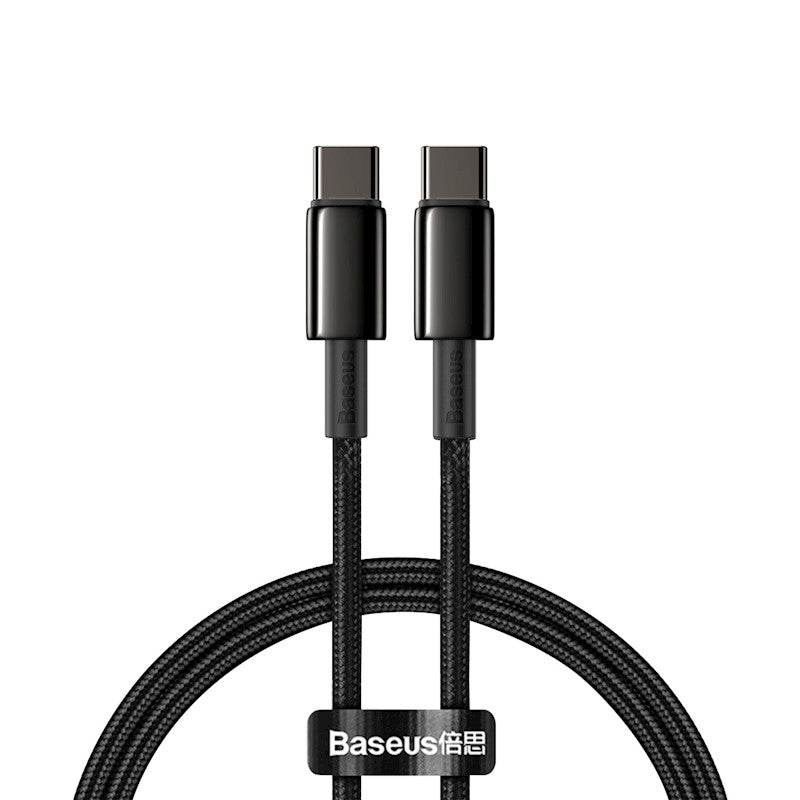 Baseus kabelis Tungsten PD USB-C - USB-C 1,0 m melns 100W