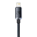 Baseus Crystal Shine USB–Lightning kabelis 1,2 m, 2,4 A, melns