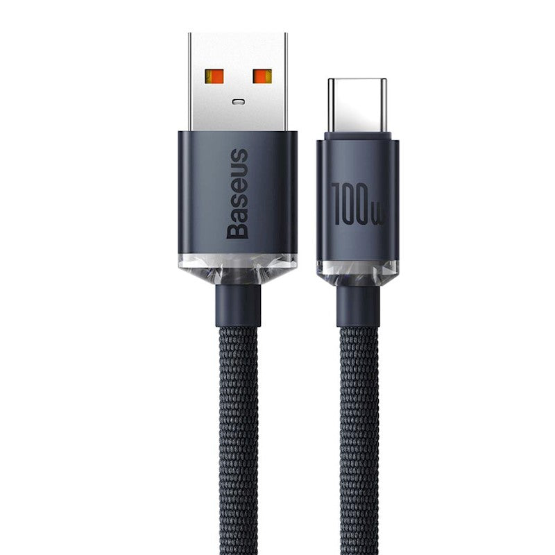 Baseus kabelis Crystal Shine USB - USB-C 2,0 m 100W melns