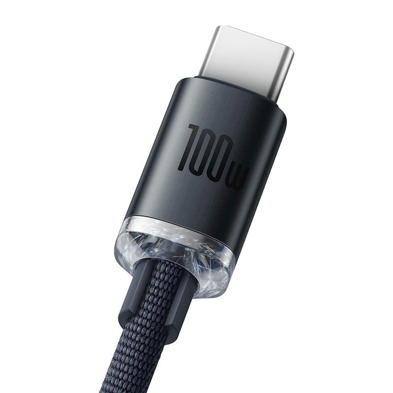 Baseus kabelis Crystal Shine USB - USB-C 2,0 m 100W melns