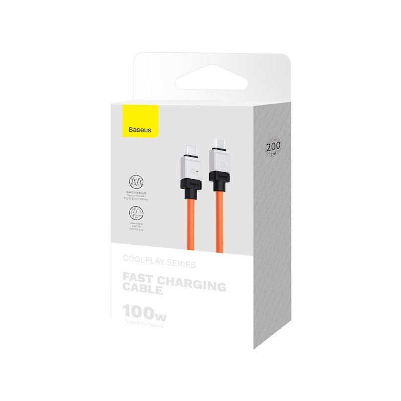 Baseus kabelis CoolPlay USB-C - USB-C 2m 100W oranžs